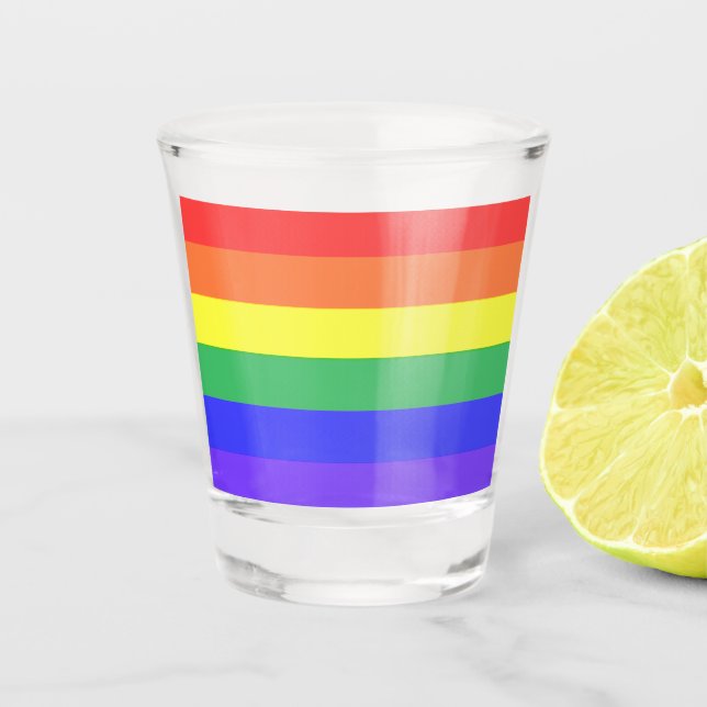 Rainbow Stripe Shot Glass (Front)