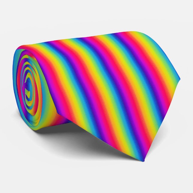 Rainbow Stripe Tie (Rolled)