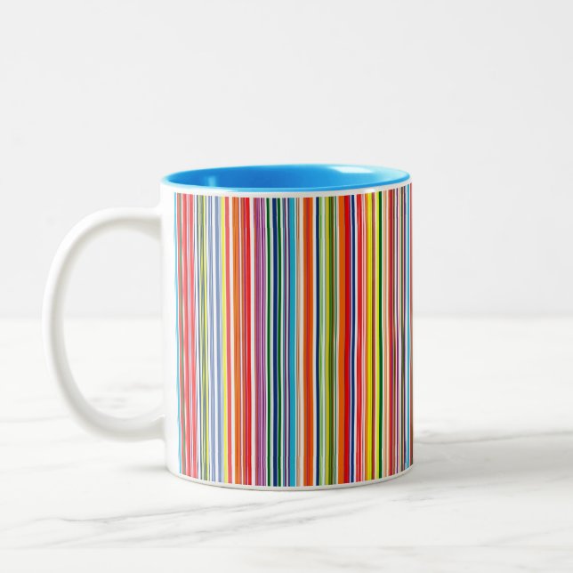 Rainbow Stripe Two-Tone Coffee Mug (Left)