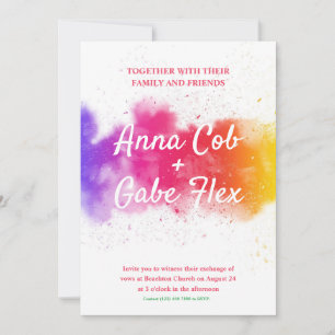 Rainbow Stripe Wedding Invitations