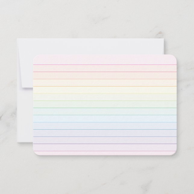 Rainbow Striped Flat Thank You Card (Front)