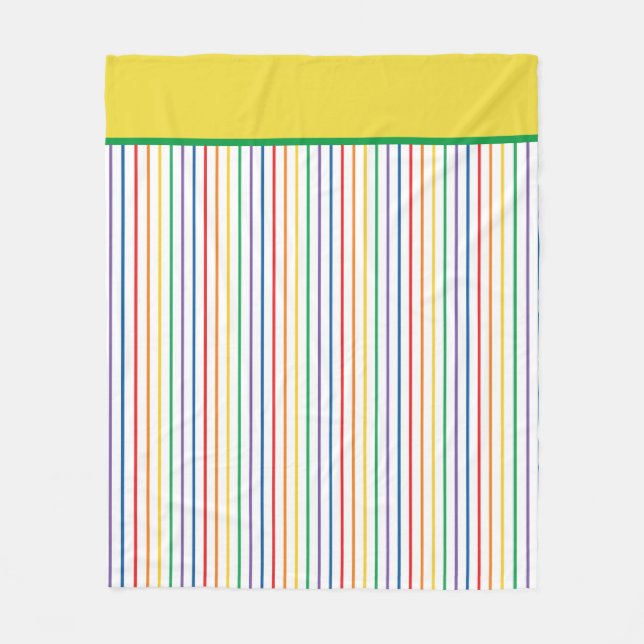 Rainbow Striped  Fleece Blanket (Front)