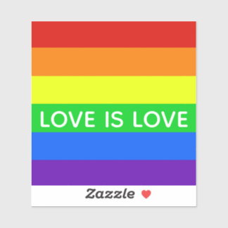 Rainbow Striped Love is Love Gay Pride LGBTQ
