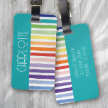 Rainbow Striped Monogram  Luggage Tag<br><div class="desc">Looking for a unique and personalised gift for someone special? Check out our custom striped monogram design! Perfect for Christmas,  this luggage tag can be personalised with a name of your choice. Order yours today!</div>