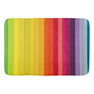 Rainbow Striped Multicolored Bath Mat