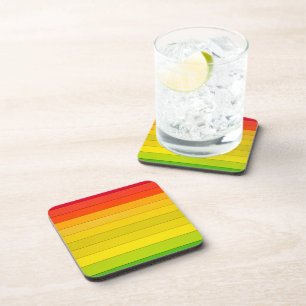 Rainbow Striped Multicolored Coaster