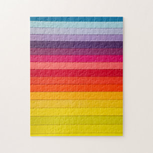 Rainbow Striped Multicolored Jigsaw Puzzle