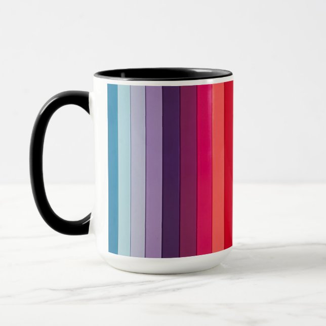 Rainbow Striped Multicolored Mug (Left)