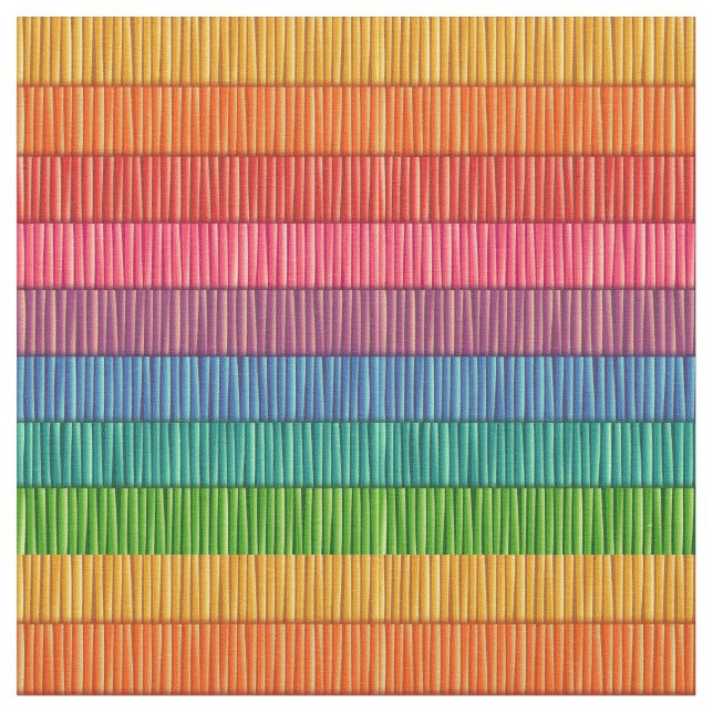 Rainbow Striped Pattern Fabric (Close Up)