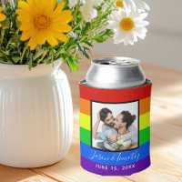 Rainbow Striped Photo Gay Pride LGBTQ Wedding