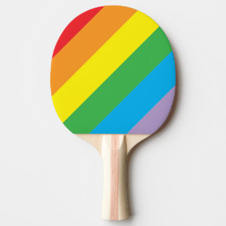 Rainbow Striped Ping Pong Paddle