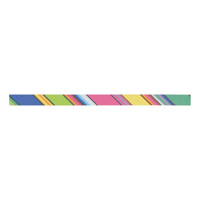 Rainbow Striped Ribbon Grosgrain Ribbon (Front)