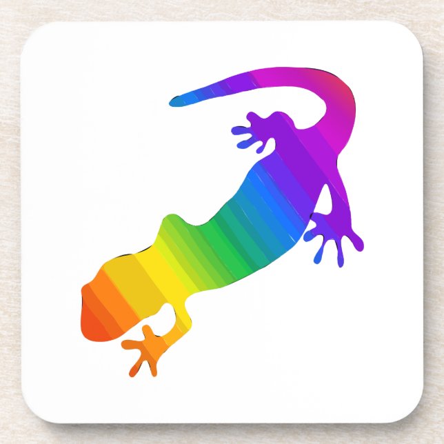 Rainbow Striped Salamander Coaster (Front)