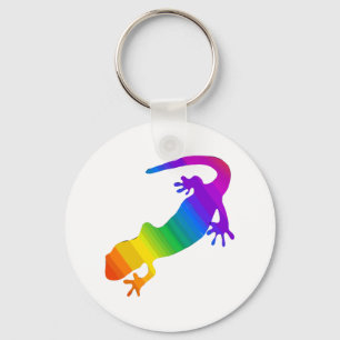 Rainbow Striped Salamander Key Ring