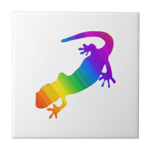 Rainbow Striped Salamander Tile