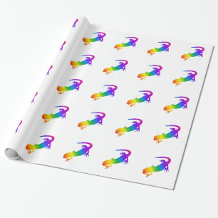 Rainbow Striped Salamander Wrapping Paper