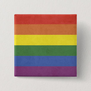 Rainbow stripes 15 cm square badge