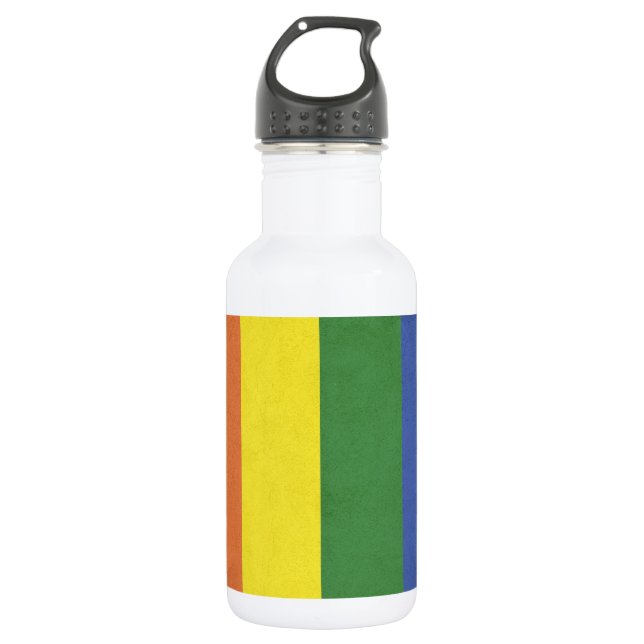 Rainbow stripes 532 ml water bottle (Front)