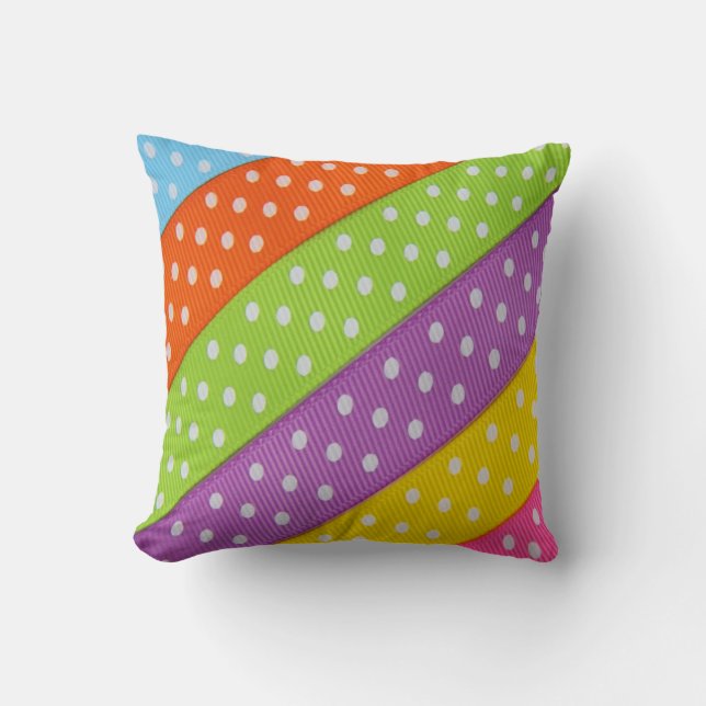 Rainbow Stripes American Mojo Pillow (Front)