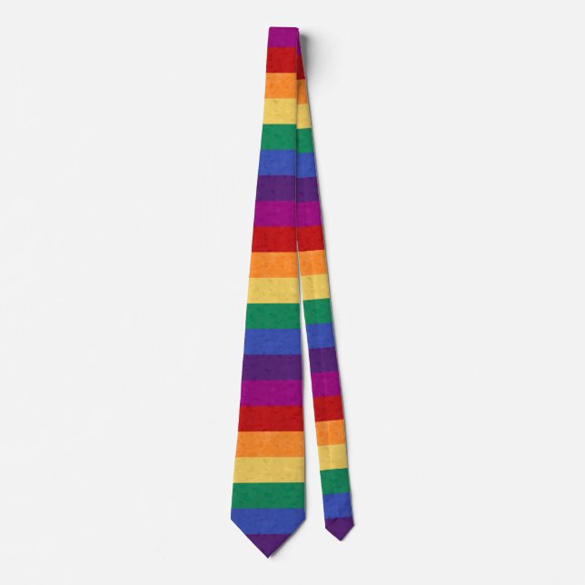 Rainbow Stripes and Abstract Pattern Tie (Front)