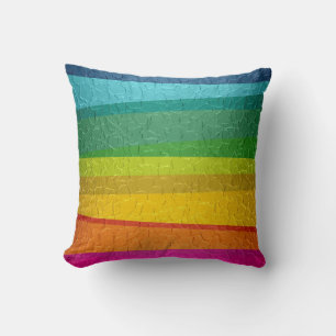 Rainbow Stripes Art Background Cushion
