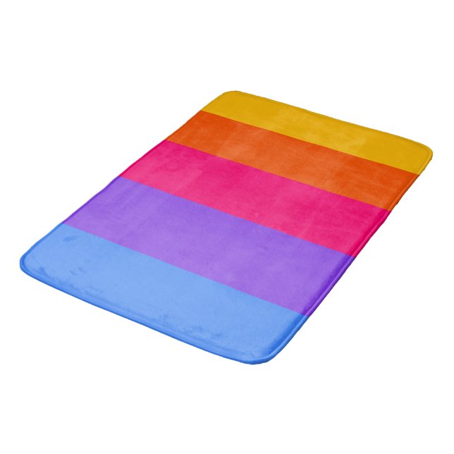 Rainbow Stripes Bath Mat (Angled)