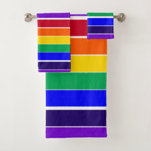 Rainbow Stripes  Bath Towel Set