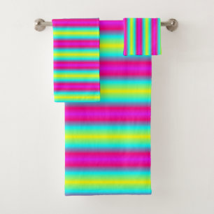 Rainbow Stripes Bath Towel Set