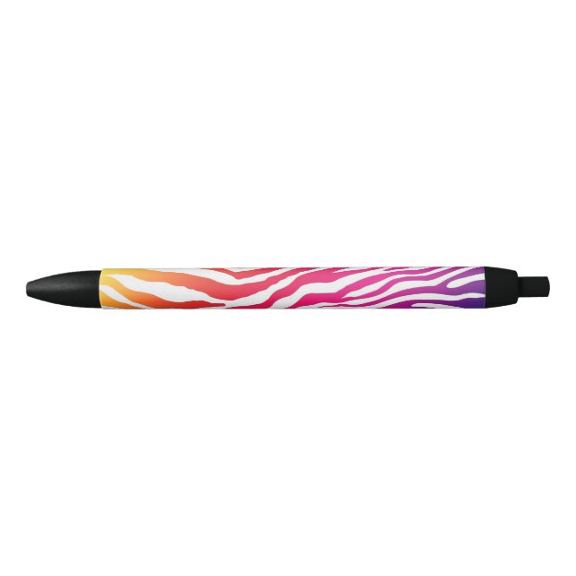 Rainbow Stripes Black Ink Pen (Front)