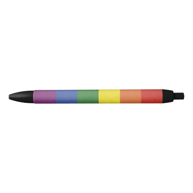 Rainbow stripes black ink pen (Front)