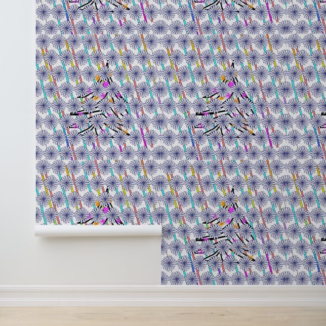 Rainbow Stripes + Blue Trees BlueB  Wallpaper (Application)