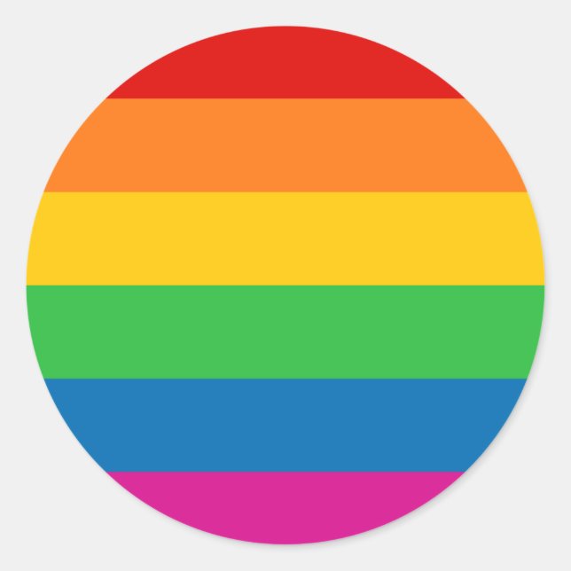 Rainbow Stripes Classic Round Sticker (Front)