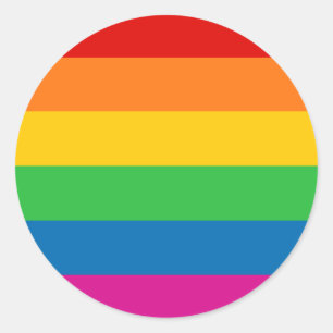 Rainbow Stripes Classic Round Sticker