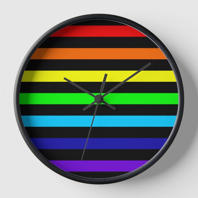 Rainbow Stripes Clock (Front)