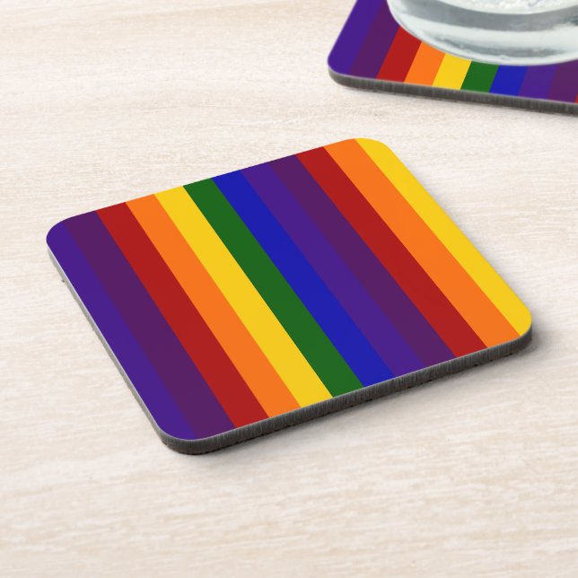 Rainbow Stripes Coaster (Left Side)