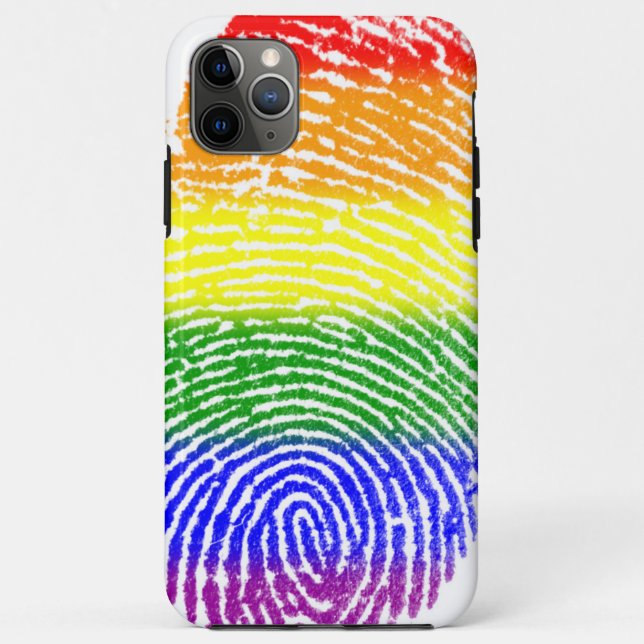 Rainbow Stripes Coloured Fingerprint iPhone Case (Back)