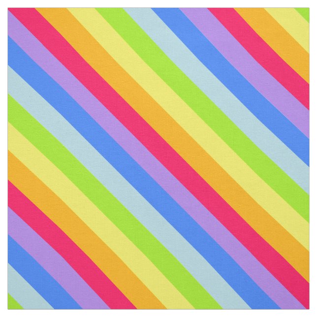 Rainbow stripes colourful patterned fabric (Swatch)
