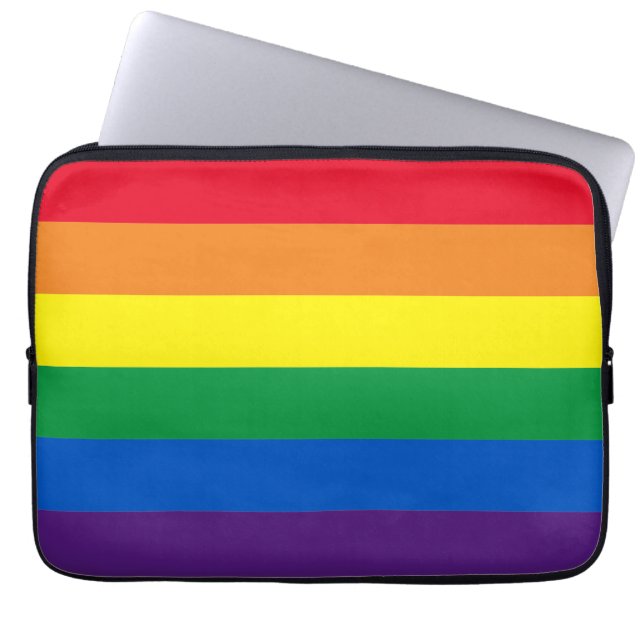 Rainbow stripes colours Lgbt gay flag Laptop Sleeve (Front)