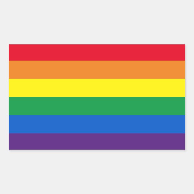 Rainbow stripes colours Lgbt Lgbtq gay flag Rectangular Sticker (Front)