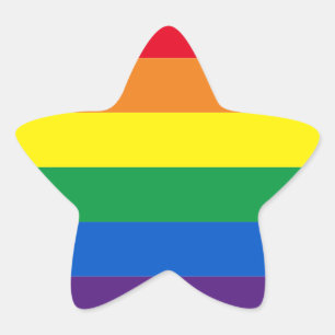 Rainbow stripes colours Lgbt Lgbtq gay flag Star Sticker
