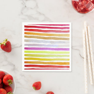 Rainbow stripes cute watercolor napkin