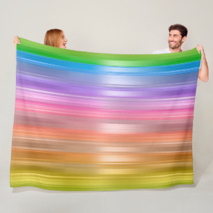 Rainbow Stripes Fleece Blanket