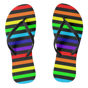 Rainbow Stripes Flip Flops