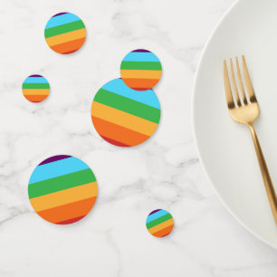 Rainbow Stripes Fun Bright Birthday Party Confetti
