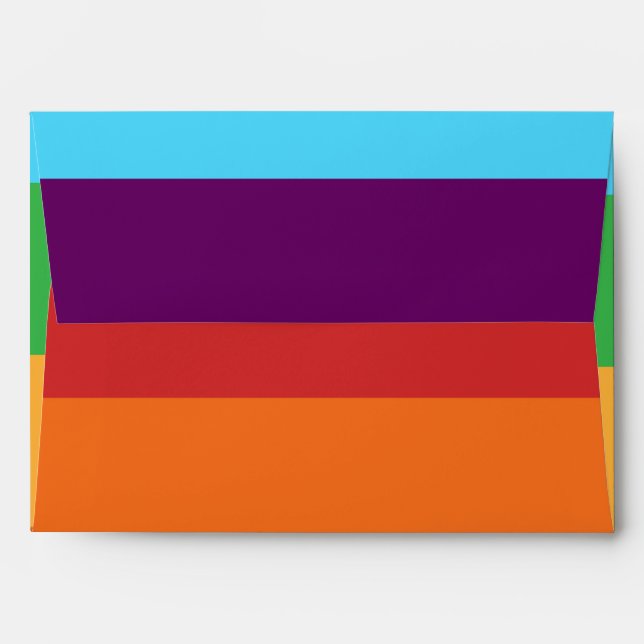 Rainbow Stripes Fun Bright Candy Birthday Party Envelope (Back (Top Flap))