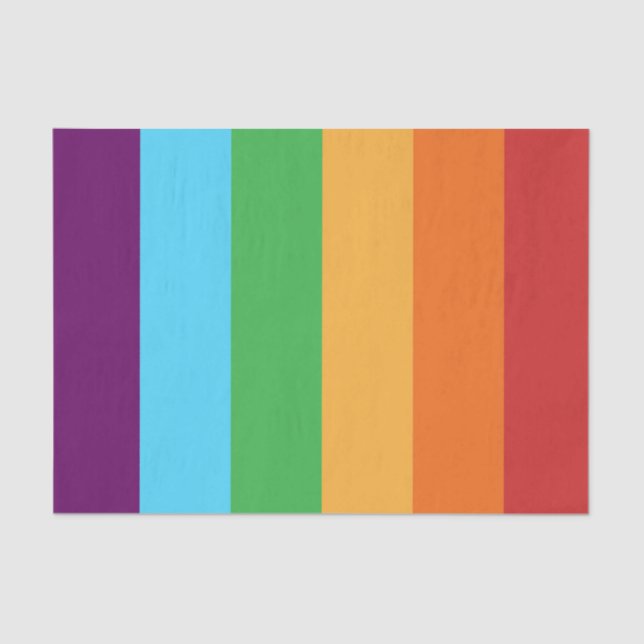 Rainbow Stripes Fun Bright Candy Birthday Party Tissue Paper (Front)