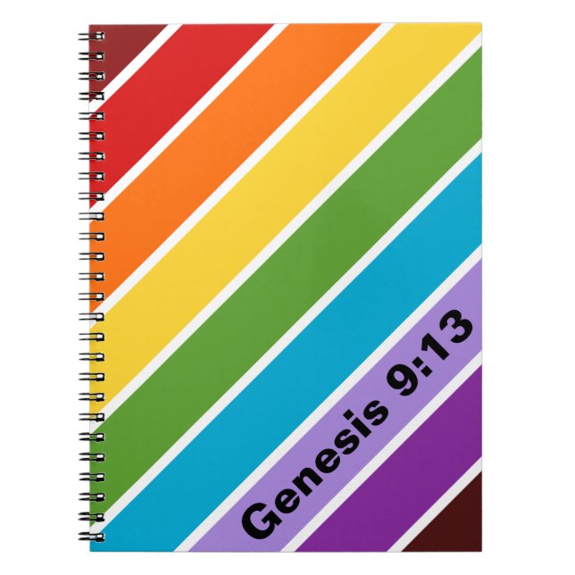 Rainbow Stripes, Genesis 9:13 Notebook (Front)
