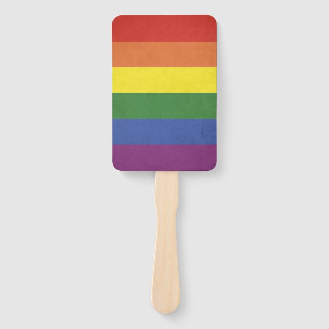 Rainbow stripes hand fan (Front)