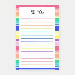Rainbow Stripes Happy Colourful Post-it Notes
