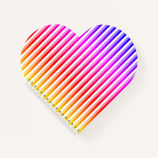 Rainbow Stripes Heart Notebook